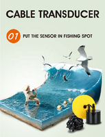 FF1108-1 Sondeur de pêche portable Sondeur de pêche sur glace Alarme Transducteur Sondeur de poissons 100m Sondeur de pêche à écho