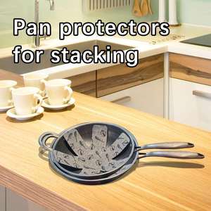 Protectors Stacking 3 Sizes Custom Logo Pan Separators Anti-Slip Cookware <b>Pads</b> Stop <b>Scratches</b> Marring Kitchen Storage - Product Image 3