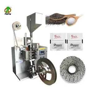 Fully automatic roll pepper and salt packaging 0.1-3gr double sachet salt packet granule packing machine