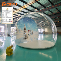Ceyu Tente bulle gonflable transparente, Dôme transparent, Globe de neige de Noël, Cabine photo, Maison à colonnes d'air, pour événements et fêtes, location, usage commercial, vente en gros