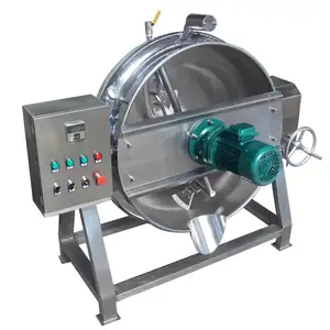 304Stainless Steel 200 Liter Steam Jacketed Cooking Kettle Cooker With Agitator Machine