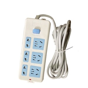 High Power 2500W 6 Outlet Power Strip With Child Protection For Home Use 10A Copper <b>Wire</b> 3C Certified - Product Image 3