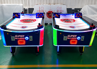 Table de hockey sur air incurvée en métal personnalisable Lechuang, machine de jeu d'arcade commerciale à monnayeur pour centres commerciaux et familles
