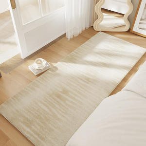 Tapis de sol rectangulaire minimaliste Jinrui Home Textiles, rayé, couleur unie, rembourré, pour salon et chambre à coucher - Product Image 2