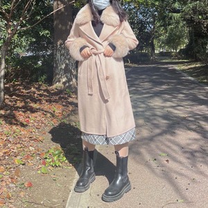 QIUCHEN QC19054 Veste en cachemire d'agneau de luxe décontractée pour l'hiver, col en vraie fourrure de renard, <span class=keywords><strong>manteau</strong></span> en laine pour <span class=keywords><strong>femme</strong></span>, <span class=keywords><strong>Black</strong></span> <span class=keywords><strong>Friday</strong></span> - Product Image 5