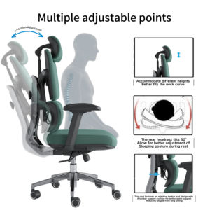 <span class=keywords><strong>เก้าอี้</strong></span>สำนักงานผู้บริหารปรับระดับได้ทันสมัย นั่งสบาย พนักพิงสูง ดีไซน์ตามหลักสรีรศาสตร์ ตาข่ายสีดำ หมุนได้ - Product Image 4