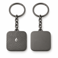 Porte-clés personnalisé avec logo géométrique texturé, cadeau promotionnel d'entreprise personnalisable, fournisseur en gros, fabricant de porte-clés
