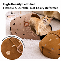 Nouveau Lit pour Chat en Feutre 2026 avec Griffoir, Forme Sabot Mignonne, Maison pour Chat Creuse et Respirante avec Tapis en Jute, Planches à Griffer pour Chat