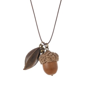 2025 orman tarzı Trendy doğal bitki meyve kolye kolye sanatsal uzun kurutulmuş meyve kazak zinciri Unisex kolye - Product Image 5