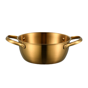 Stainless Steel Noodle Cooker 1.1L-2L Double Handled Mini Pot For Single Person Use Induction Compatible Silver Gold - Product Image 4
