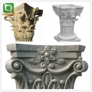 Customized Size Hand Carved Decorative Natural Marble Column Capital