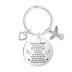 Alta calidad, diseño gratuito personalizado, seguridad de conducción, bendición de Ángel, recuerdo único, llavero grabado láser, artesanías de Metal para regalo - Product Image 6