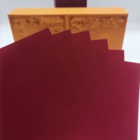 Papier doux au toucher rouge 120 g/m², texture velours, pâte de bois vierge, anti-traces de doigts, pour emballage de bijoux de luxe, boîte à bagues, emballage de boucles d'oreilles