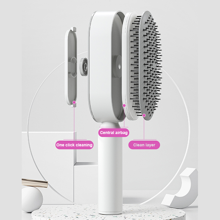 Massager Brush One-click Clean Up Hair Loss Hairdressing Brush Self Cleaning Hair Brush for Men Women