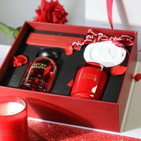 Bougie parfumée Red Cup avec mèches en bambou et ensemble diffuseur de fleurs - Approvisionnement en lot par l'usine pour collection de parfums de luxe pour la maison