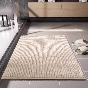 Non-Slip Extra Soft Absorbent Chenille Bath Mats &amp; Rugs-Stain Resistant Machine Washable Solid Color with Hot Adhesive Backing - Product Image 4