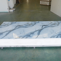 Panel de PVC con Diseño de Mármol, Impermeable, Resistente al Fuego, Ecológico, con Protección UV, para Decoración de Interiores, Baños, Salas de Estar y Uso Doméstico, con Patrón Floral