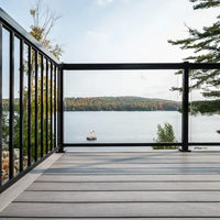 Système de balustrade en aluminium, acier inoxydable et verre trempé, modulaire, pour escalier, balcon, patio, véranda, jardin, cour, terrasse, extérieur