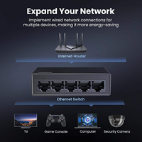 UGREEN Ethernet Switch, 5 Port Gigabit Ethernet Splitter, Plug & Play, dinding & Desktop jaringan Switch Hub