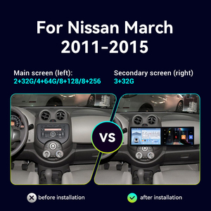23 ''Màn hình kép đài phát thanh xe cho Nissan March 2011 2015 <span class=keywords><strong>Android</strong></span> 14 GPS <span class=keywords><strong>navigation</strong></span> đa phương tiện Player không dây Carplay đơn vị đứng đầu - Product Image 2