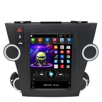 Autoradio android avec écran tesla 2din de 9.7 pouces, lecteur dvd, audio de voiture pour Toyota Highlander 2009-2012