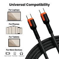 Câble USB-C tressé 60W, double couleur, charge rapide pour iPhone 17/16 Pro Max, Samsung S26, MacBook