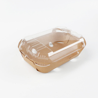 Afbreekbaar Groothandel Kraftpapier Lade Met Pla Deksel Voor Aardbei Bosbessen Dozen Mand Container Verpakking