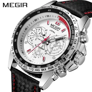 Megir 1010 2024 hot watch leather quartz watches men wrist waterproof reloj hombre wholesale orologi megir 1010 watch man