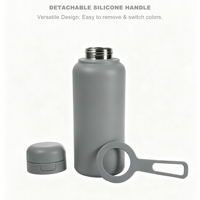 Gobelet isotherme réutilisable au design modulaire esthétique, avec bec verseur en silicone doux au toucher, couleurs bonbon, 500 ml et 1000 ml