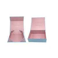 Boîte rigide pliable vert sauge et rose pâle de qualité supérieure avec aimant dissimulé et impression personnalisée du couvercle pour coffret cadeau de luxe