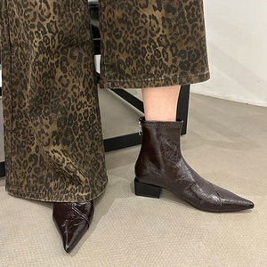 Botines Cortos de Otoño 2026, al por Mayor, con Suela Gruesa, Punta Puntiaguda y Tacón <span class=keywords><strong>Grueso</strong></span> para Mujer - Product Image 6