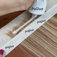 Colle liquide en gel PU, tube étroit de 100 ml avec kit d'outils et ruban adhésif, populaire pour les extensions de cheveux humains DIY