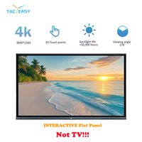 Tableau blanc interactif intelligent de 65 pouces et 75 pouces, grand format, écran tactile 4K IFPD, meilleur tableau blanc intelligent, tableau intelligent Tacteasy Clever Office