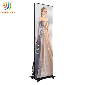 Piso de pie inalámbrico publicidad tienda espejo cartel pantalla P3 de pared LED jugador Vertical máquina de publicidad pantalla LED
