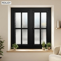 Fenêtre à battant extérieur en aluminium à rupture de pont thermique PNEJOY, triple vitrage avec grille, économie d'énergie, vente directe usine