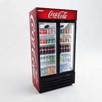Refrigerador Comercial de Gran Capacidad, Enfriador Vertical de Bebidas Premier, Refrigerador con Enfriamiento por Aire para Exhibición de Bebidas, Cerveza, Cola, Supermercado
