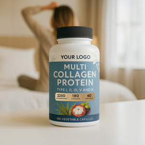 Private Label Multi Collageen Proteïne Supplement met Ashwagandha en Amla Extract Gehydrolyseerde Blend 2250mg GMP Fabriek - Product Image 1