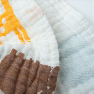 Nhỏ Đồng Bằng Nhuộm Mô Hình Hữu Cơ Bông 6 Lớp Muslin Khăn Em Bé Và Khăn Lau Bộ 25*25Cm - Product Image 5