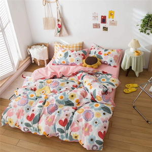 Phim Hoạt Hình Dễ Thương In Không Khí Thấm Tinh Khiết Bông Vỏ Gối Chăn Bộ Đồ Giường Bộ Mát Mẻ Tấm Ga Giường Bộ - Product Image 2