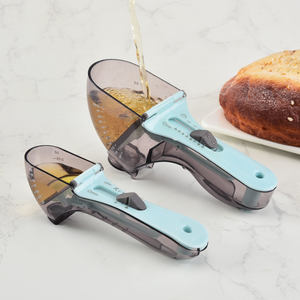 Bộ <span class=keywords><strong>2</strong></span> cốc đo và thìa có thể điều chỉnh, dụng cụ nhà bếp muỗng nhựa cốc đo có từ tính để nấu nướng - Product Image 2