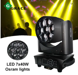 Igreslite Mini 740 7X40W RGBW LED Zoom Cabeza móvil Luz de escenario Diseño de ojo de abeja CTO Color Fiestas Bodas Clubes Eventos DMX <span class=keywords><strong>IP20</strong></span> - Product Image 4
