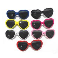 Lunettes de soleil à diffraction en forme de cœur pour femmes, effet de changement de couleur, vente en gros
