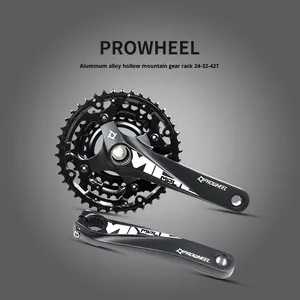 Juego de bielas de bicicleta de montaña de aleación de aluminio integrado hueco 24-32-42t incluye rueda de cadena de manivela de bicicleta de eje <span class=keywords><strong>Central</strong></span> BB92 de ajuste a presión - Product Image 2