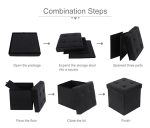 HStex-cojín otomano <span class=keywords><strong>plegable</strong></span> de piel sintética, taburete cambiador de zapatos, 2020 - Product Image 5