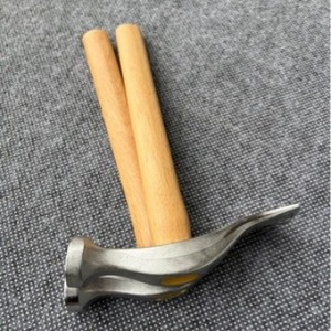 Marteau en acier inoxydable avec manche en bois, face ronde, outil de bricolage pour la réparation du cuir - Product Image 5
