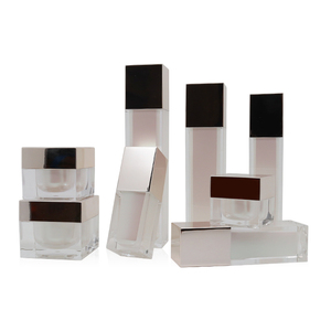 High quality square shape luxury cosmetic jar 15g 30g 50g PP Inner Bottle Acrylic Square Fancy Cosmetic Cream Empty Jar