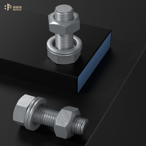Perno hexagonal BFT Baifit M16x80 de acero al carbono grado A, zincado, para la industria de la construcción - Product Image 1