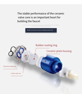 Mitigeur <span class=keywords><strong>de</strong></span> bain noir brossé avec douchette à main et bec rotatif pluie/ cascade pour appartement, eau chaude et froide - Product Image 6