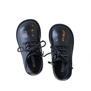 Chaussures en cuir pour enfants nouvelle plate-forme épaisse rétro chaussures décontractées printemps automne Derby chaussures bas garçon fille appartements décontractés - Product Image 1