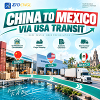 Transit de fret Chine-Mexique via les États-Unis LCL+Express DDP avec assurance 30-45 jours pour pièces de machines et marchandises générales